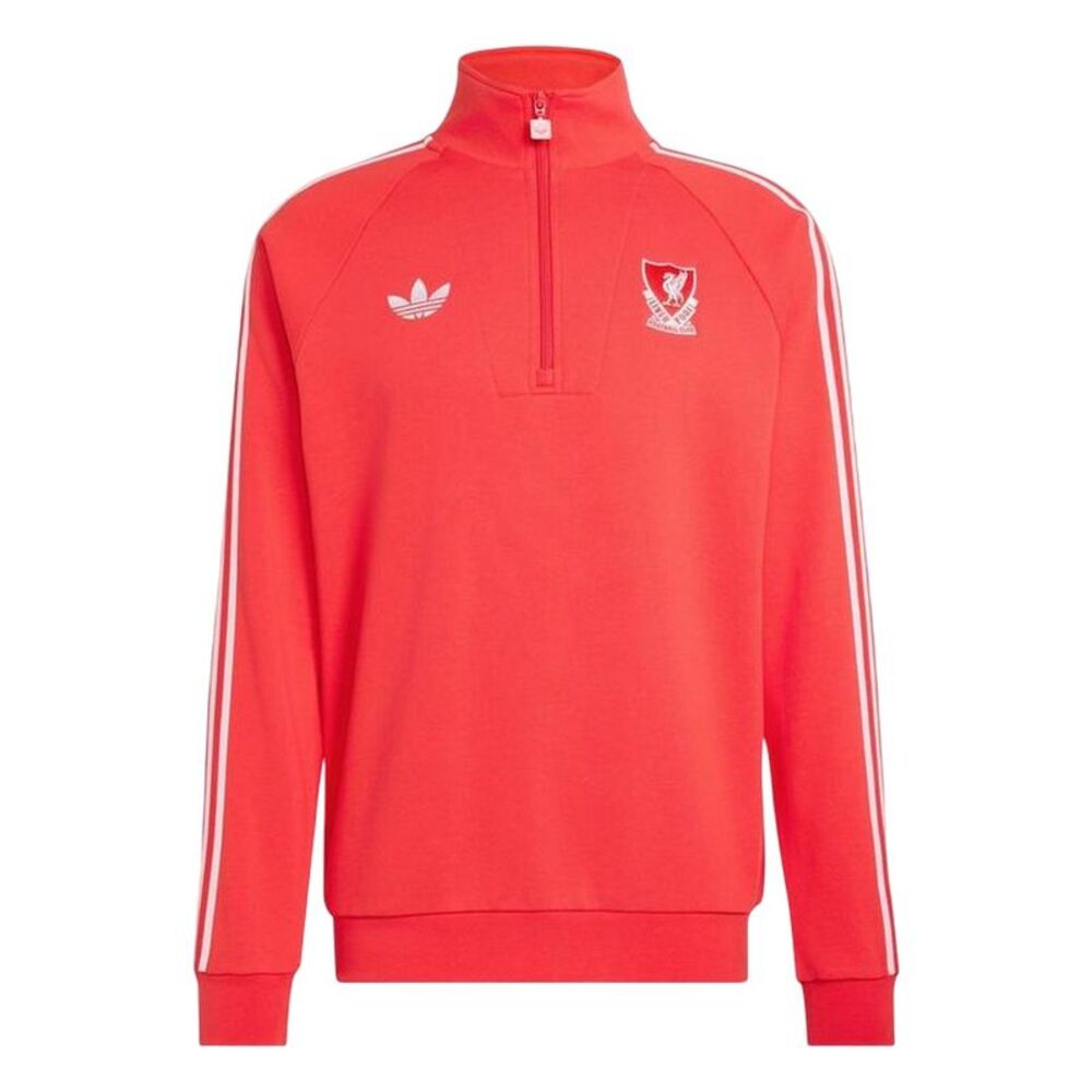 Liverpool FC Mens Originals Adidas Half Zip Sweater / Red/White